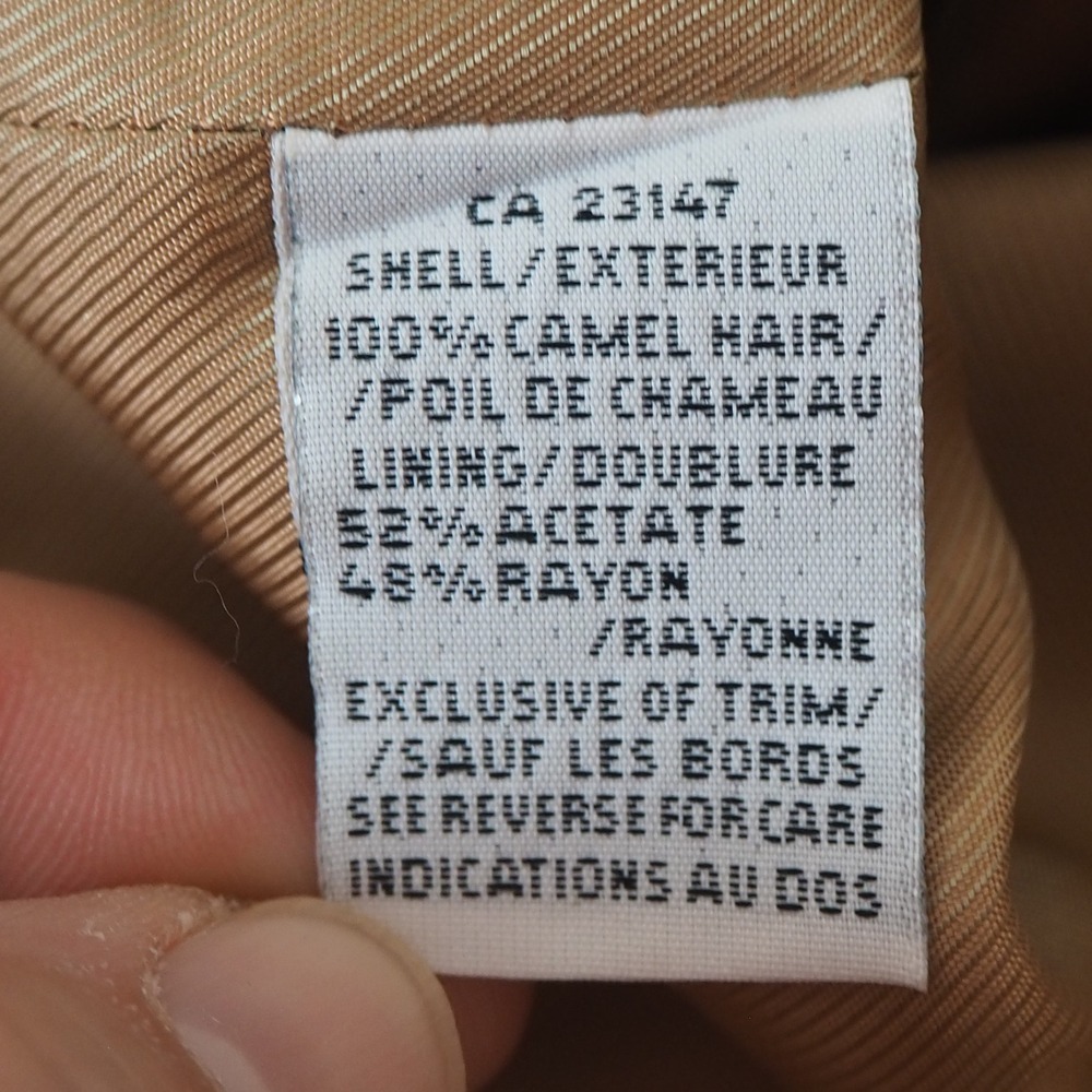 Vintage Talbots Camel Hair Jacket Women's Size 6 Petite Toggle Pea Coat Italy - Picture 9 of 15